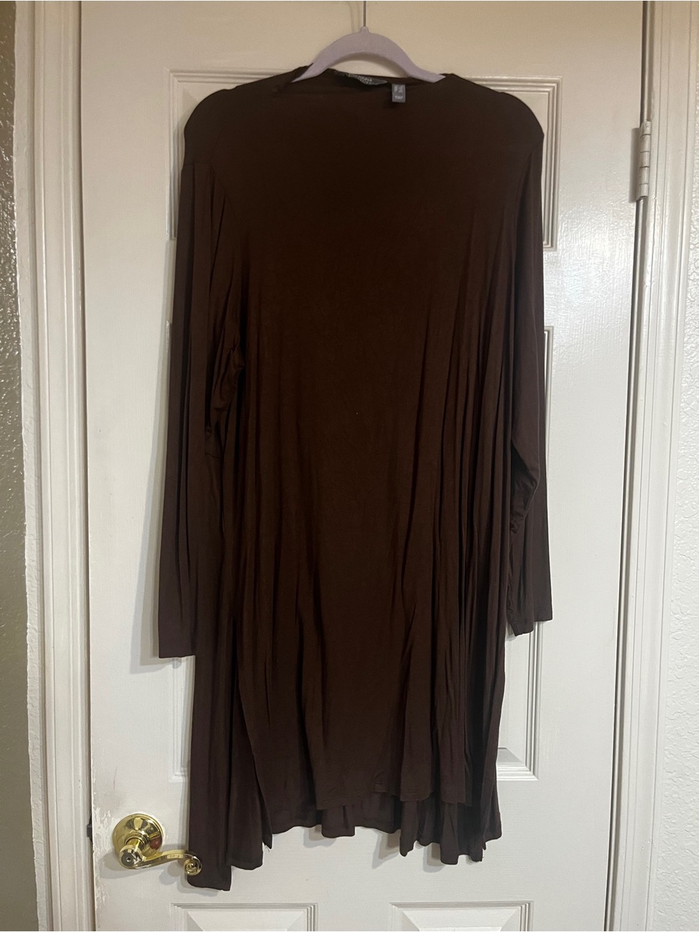 Lisa Rinna Collection Long-Sleeve Draped Brown dress